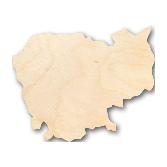 Unfinished Wood Cambodia Shape - Country - Craft - up to 46" DIY 6" / 1/2"
