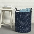 thumbnail image 5 of Laundry Basket, dragonfly stars navyblue starry Laundry Hamper Waterproof Laundry Bag Clothes Hamper Laundry Bin with Handles for Bedroom, Living Room, Kids Room, 5 of 6