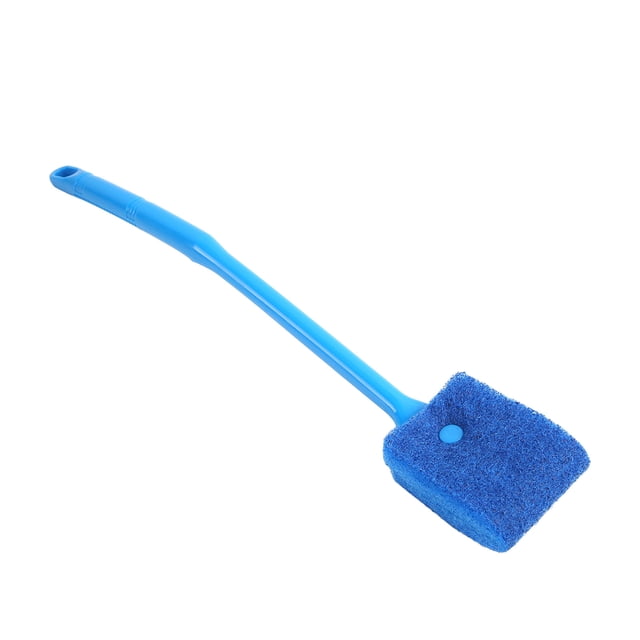 Aquarium Scrubber, Prevent Slipping Double Sided Long Handle Fish Sponge Cleaner Easy To Clean For Glass Aquariums Blue,Green