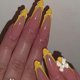 thumbnail image 1 of Medium Almond Acrylic Nails 24Pcs Press On False Nails With Orange Designs French Tip Stick on Nail For Women, 1 of 4