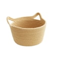 thumbnail image 2 of Eespoir Rope Storage Basket With Cats Ear Handles, Decorative Desktop Woven Basket, Cat Ear Basket, for Keys, Cosmetics, Organizer, Vanity, 2 of 6