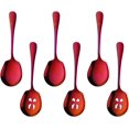 thumbnail image 1 of Meisha Serving Spoons Set, 3 Serving Spoons and 3 Slotted Serving Spoons, Orange Red Stainless Steel Serving Utensils for Buffet Can Banquet Cooking Kitchen - Mirror Polished, 1 of 8