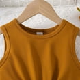 thumbnail image 5 of CFLVAEK 2 Piece Outfits for Girls Casual Sleeveless Crewneck Tank Tops and Striped Print Shorts with Belt Summer Beach Clothing Sets for Kids Size 6Y, 5 of 7