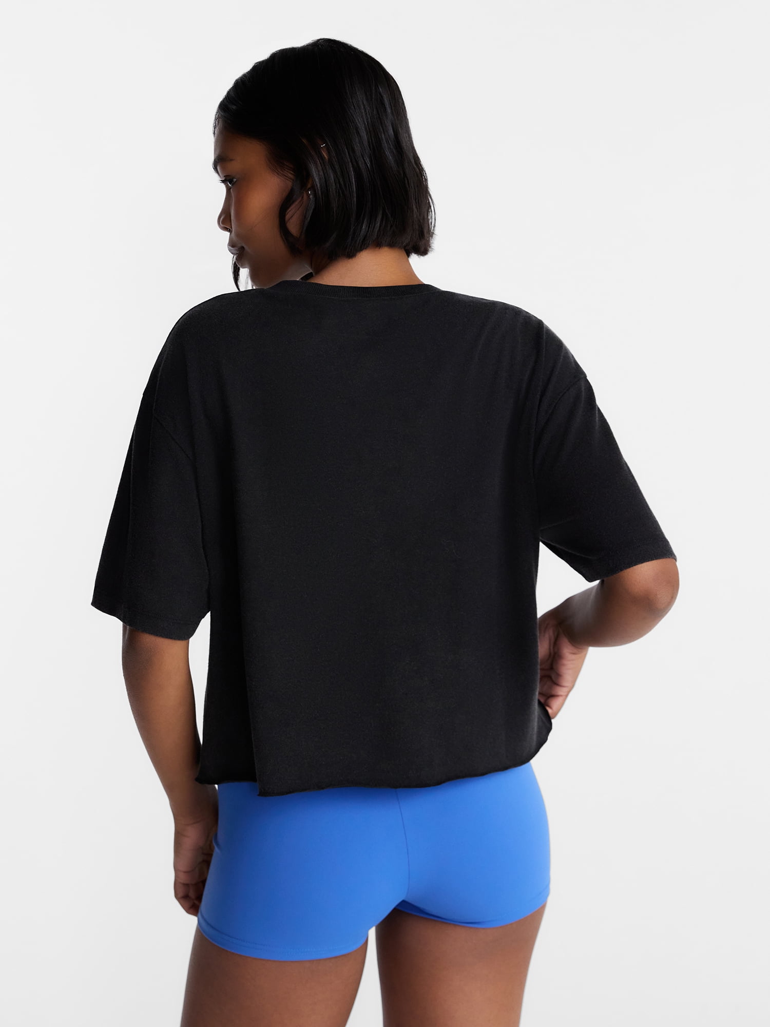 No Boundaries Boxy Cropped Graphic Tee, Women's and Women's Plus XXS-4X