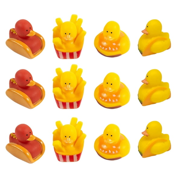 cool Rubber Ducks (2) Standard Size (12 Pack) cute Duck Bath Tub Pool Toys (Fast Food Rubber Duckies)