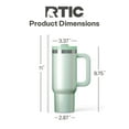 thumbnail image 6 of RTIC 30 oz Insulated Tumbler with Handle, Ceramic Lined, Leak-Resistant Straw Lid, Fresh Mint Glitter, Road Trip Tumbler, 6 of 9