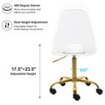 thumbnail image 3 of Clear Desk Chair, Acrylic Rolling Armless Vanity Swivel Height Adjustable Ghost Molded Plastic Home Office Chairs with Golden Feet Clear - Golden Feet, 3 of 7