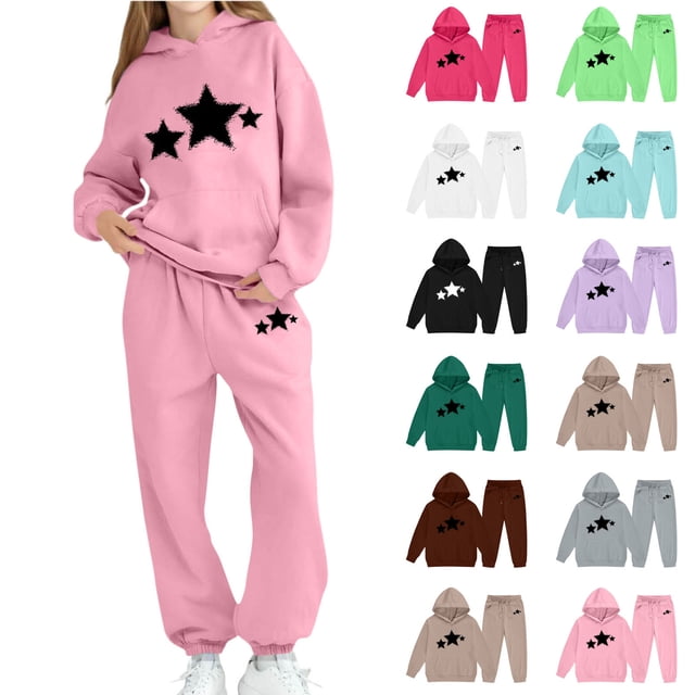 Cowsor Little Girls Outfits 2 Piece Toddler Long Sleeve Sweatshirt Leggings Pants Clothing Set