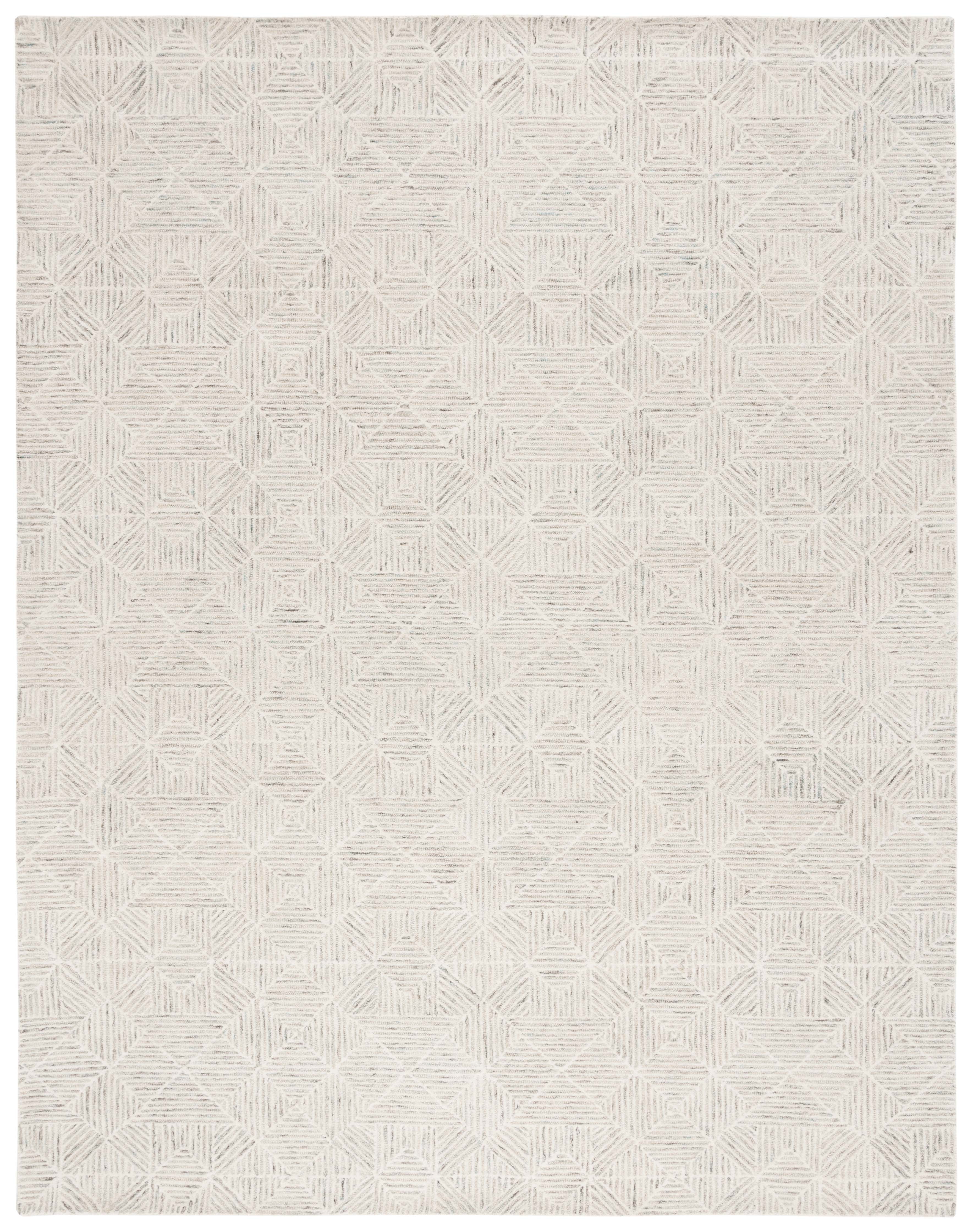 SAFAVIEH Abstract Brock Geometric Area Rug, Ivory/Light Blue, 9' x 12'