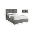thumbnail image 3 of Meridian Furniture Pierce Grey Linen Textured Fabric Queen Bed, 3 of 17