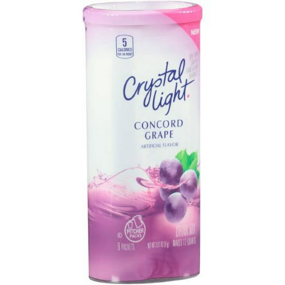 Crystal Light Concord Grape Sugar Free Drink Mix Caffeine Free (Pack of 36)