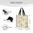 thumbnail image 5 of Sigee Colorful Mustache Print Large Capacity Zippered Tote Bag - Durable, Stylish and Versatile for Everyday Use, 5 of 9