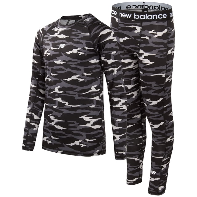 Set de ropa interior Performance New Balance para niños, tallas 18-20, color negro