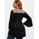 thumbnail image 3 of Más el tamaño de la flor de la manga de Bell malla camiseta Rosegal Mangas largas de talla grande, 3 of 5