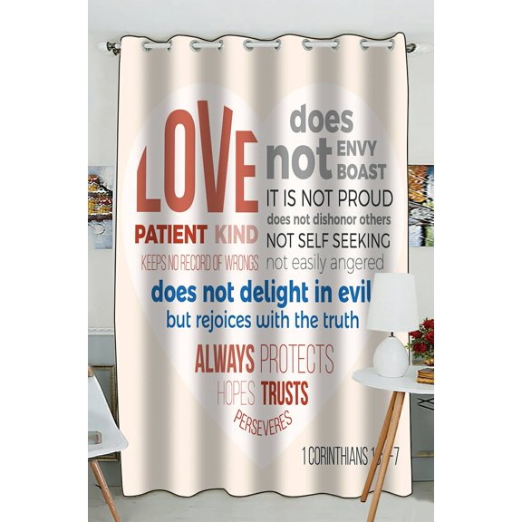 ECZJNT Bible verse for evangelist Blackout Window Curtain Drapery Panels 52x84 Inch One Piece