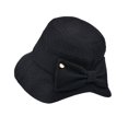 thumbnail image 2 of Minimalist Solid‑Color Side Bow Basin Hat Soft Woven Texture Wide Brim Ladies Literary‑style Outdoor Sun‑Protection Head‑Accessory, 2 of 3