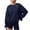 Dark Blue, variant on Women's Crewneck Sweatshirts Long Sleeve Pullover Fall Winter Warm Clothes Casual Loose Cropped Silhouette Tops with Bell Sleeves