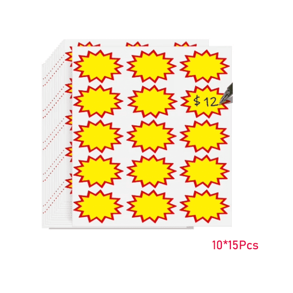 CCOCC 150 Pcs Garage Sale Stickers,Yard Sale Stickers with Large Blank Writing Space,Self-adhesive Price Label Sticker