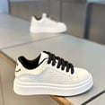thumbnail image 2 of Men's New Breathable White Sneakers Trendy Versatile Thick Sole Casual Sneakers with Random Pattern Design,, 2 of 6