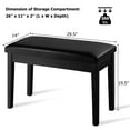 thumbnail image 2 of Costway PU Leather Piano Bench Padded Double Duet Keyboard Seat Storage Black, 2 of 10