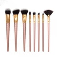 thumbnail image 4 of Juego de brochas de maquillaje HUOGUO, 8 unidades, varilla roscada en oro rosa, 4 of 4