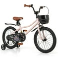 thumbnail image 1 of Costway Vélo pour Enfant de 18 Pouces avec Roues Stabilisatrices, Guidon et Selle Réglables, Frein à Main, Rose, 1 of 10