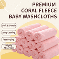 thumbnail image 5 of chocrria Coral Fleece Baby Washcloths, Ultra Soft Face Towels for Newborns, Toddlers, Kids, 12 Pack, 12x12 Inches, 5 of 7