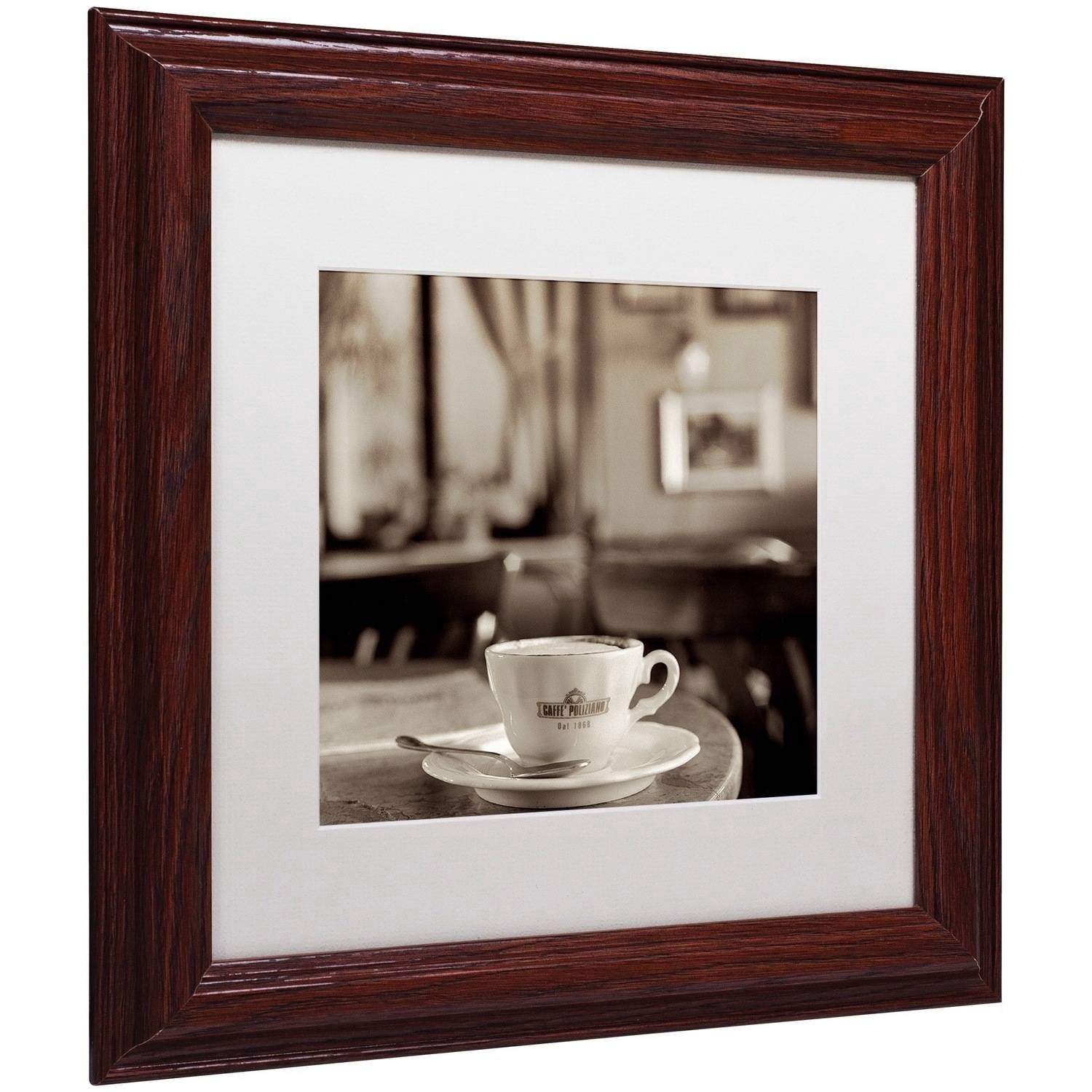 Trademark Fine Art "Tuscany Caffe IV" Canvas Art by Alan Blaustein, White Matte, Wood Frame