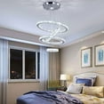 thumbnail image 4 of Diisunbihuo Crystal Chandeliers Modern LED 4 Rings Pendant Light Adjustable Stainless Steel Ceiling Light Fixture for Living Room Dining Room Bedroom (Cool White), 4 of 7