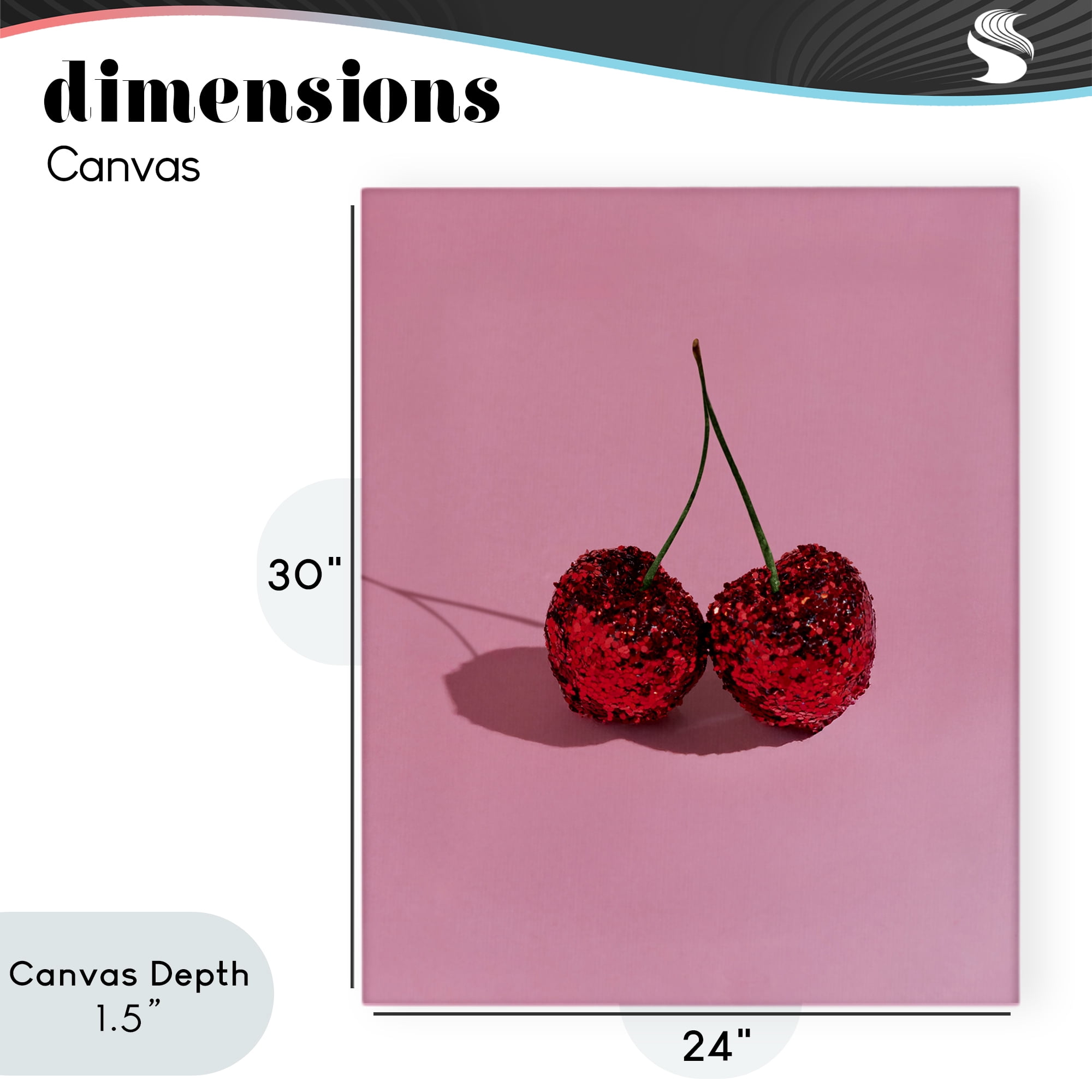Stupell Industries Glitter Encrusted Cherries Canvas Wall Art, design by LISH Creative