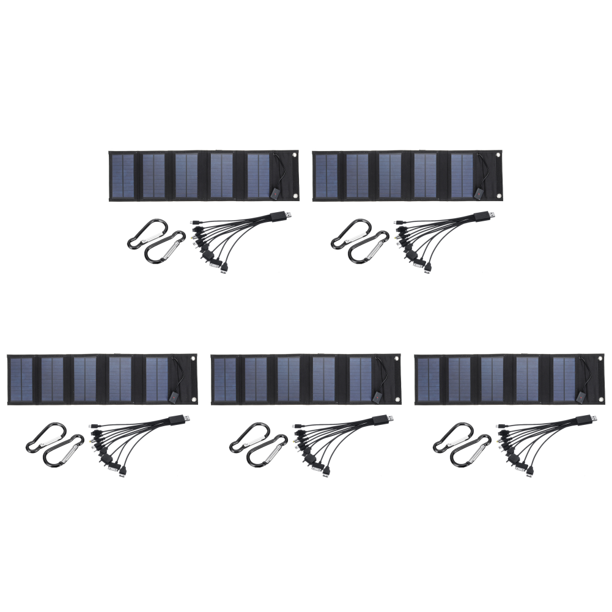 15W 5V Pango Solar Pack Impermeable 5 Paneles Plegables para Teléfonos Móviles Al Aire Libre