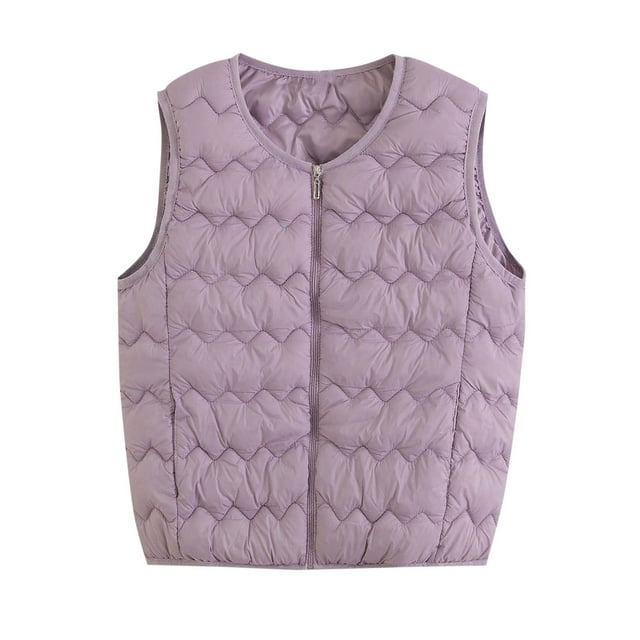 Gpaecead Cropped Puffer Vest Women Lightweight Quilted Sleeveless Jackets Fall Winter Button Coat