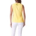 thumbnail image 3 of Blusa sin mangas de jacquard floral con cuello Peter Pan para mujer de Allegra K, color amarillo, 3 of 6