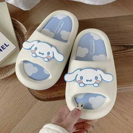 

Sanrio Hello Kitty Shoes Cartoon Aesthetic Soft Slippers Women Summer EVA Anti Slip Fashion Flat Shoes Y2k Kawaii Home Slippers