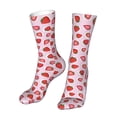 thumbnail image 6 of Fuzoiu Hand Drawn Strawberry Print Crew Socks,Casual Athletic Gym LightWeight Thin Socks,Casual Crew Socks for Men Woman,Calf Length Crew Socks, 6 of 7