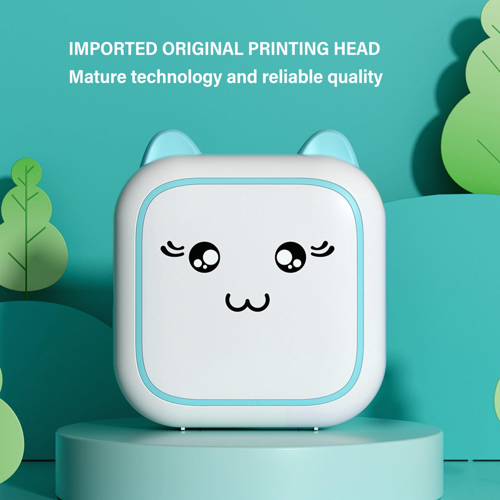 Yajisi Bluetooth Mini Pocket Printer Portable Thermal Inkless Printer with Printing Paper for Notes Journal Memo Photo and Home Office Blue 7.1 x 5.1 x 2.4 in