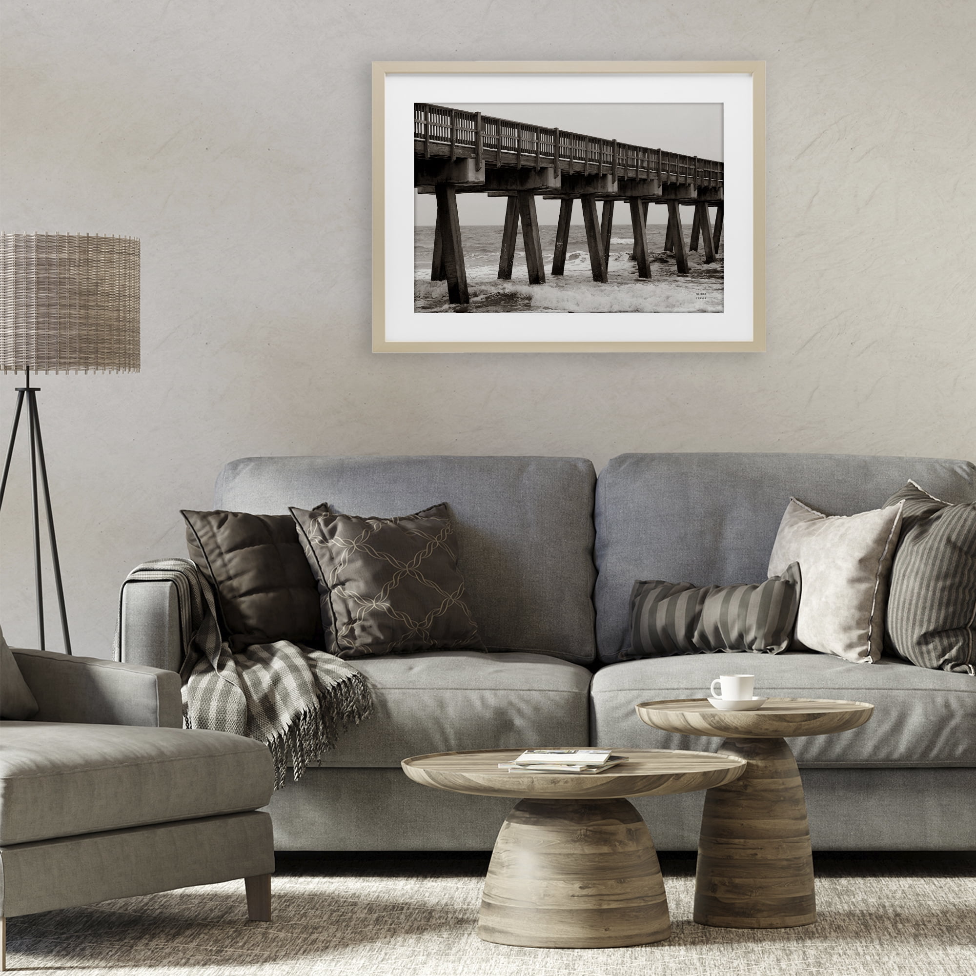 Stupell Industries Pier Angles Structure Birch Framed Print Under Glass, design by Nathan Larson