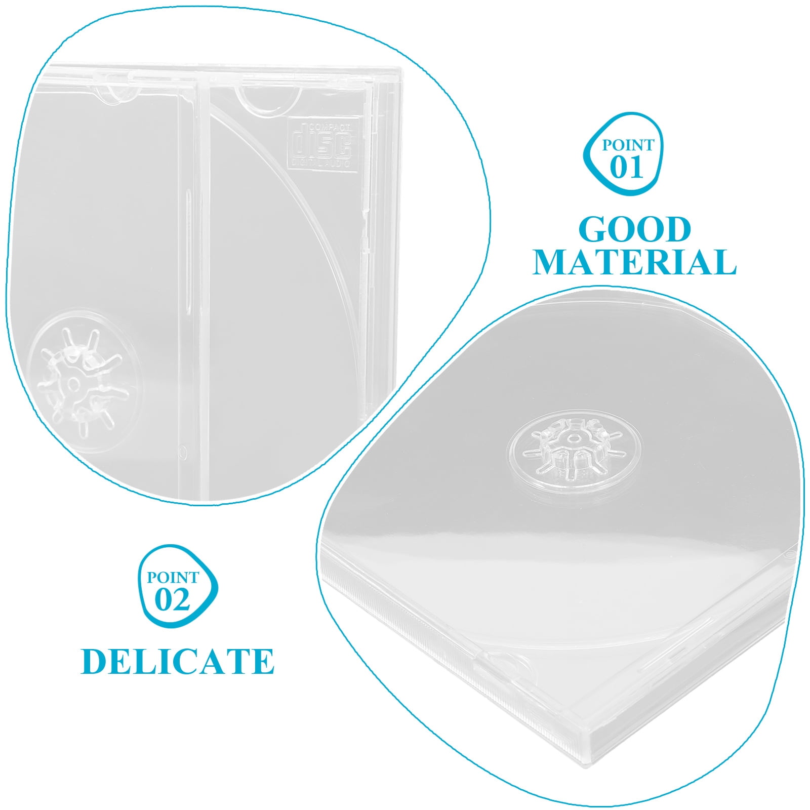 Amosfun 6-Pack Clear Plastic CD Jewel Cases for Storage and , Transparent CD Display Boxes