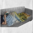 thumbnail image 6 of Country Soft Flannel Fleece Throw Blanket, Summer Rural Landscape with Wheat and Small Country Houses in Valley Art, Cozy Plush for Indoor and Outdoor Use, 50" x 60", Green White Blue, by Ambesonne, 6 of 6