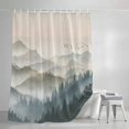 thumbnail image 4 of Mountains Shower Curtain Set, Waterproof Shower Curtains for Bathroom, Farmhouse Forest Nature Trees Landscape Washable Fabric Cloth Bath Curtain for Bathtub Decoration with Hooks 54x78 Inches, 4 of 9