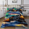 thumbnail image 1 of Erosebridal Vintage Train Coverlet Set Queen, Aurora Bedding Set, Winter Snow Decor, 3-Piece, 1 of 5