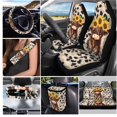 thumbnail image 3 of XYZCANDO Spotted Highland Cow Car Seat Cover Keychain Lipstick Cover Center Mirror Cover Car Trash Can Coasters Steering Wheel Cover Seat Belt Cover Universal Car Accessories Decoration, 3 of 5