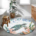 thumbnail image 4 of Sea Turtle Coastal Round Area Rug 4ft, Summer Nautical Starfish Coral Ocean Washable Non-Slip Circle Rugs for Bedroom Living Room Kitchen, Soft Non Shedding Circle Carpet for Dining Room Dorm, 4 of 9