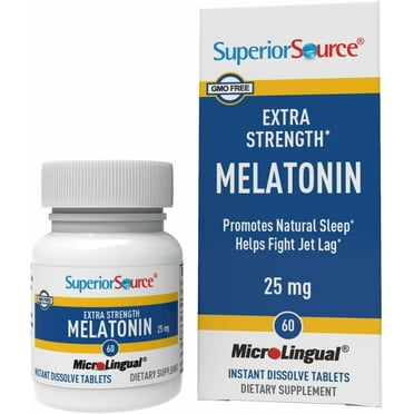 Superior Source Extra Strength Melatonin - Melatonin Supplement for Adults - Natural Sleep & Relaxation Support Formula - 25 mg, Instant Dissolve Tablets