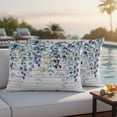 thumbnail image 5 of Outdoor Waterproof Pillow Covers Watercolor Blue Eucalyptus Leaves Decorative Throw Pillow Protectors,Pillowcase Cushion Cases for Patio Sofa Garden Couch,20x12in,Pack of 2, 5 of 14