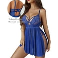 thumbnail image 2 of Avidlove Women Lingerie Sexy Lace Nighty V Neck Mesh Nightwear Side Slit Chemise Nightdress Sleepwear S-XXL, 2 of 4
