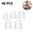 thumbnail image 2 of 40pcs Silicone Guitar Finger Guards Fingertip Protectors Fingertip Protection Covers Caps for Stringed Instruments, Sewing and Embroidery (5 Sizes),Transparent color, 2 of 9