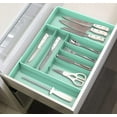 thumbnail image 4 of Biwat Simple Houseware Expandable Kitchen Drawer Flatware Organizer, Turquoise, 4 of 4