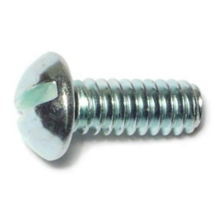 

#10-24 x 1/2 Zinc Plated Steel Coarse Thread Slotted Round Head Machine Screws MSCRS-307