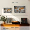 thumbnail image 3 of Elephant Stock Colorful World Map Masterpiece I Wall Art - Horizontal Multi Panel Canvas - Living Room Wall Decor - Map Multi Panel - Brown And Gray Decor - 23" x 14", 3 of 4